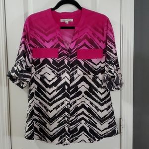 Avette Hot Pink and Black Blouse